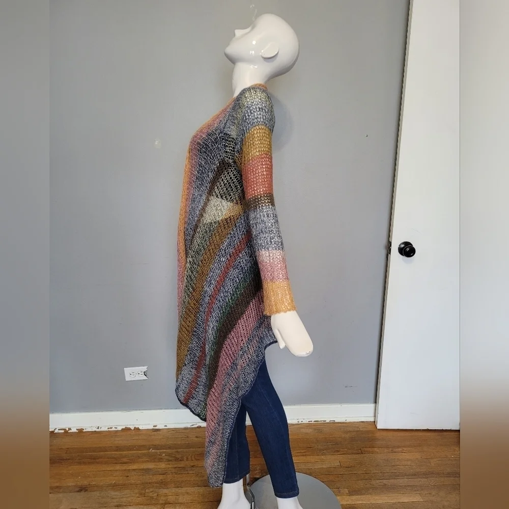 Anthropologie Knitted & Knotted Loose Knit Striped Cardigan, VGUC, Size S